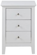 Biely nočný stolík s 3 zásuvkami Actona Linnea