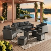 Zostava záhradného nábytku Alameda šedá