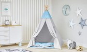 Detský stan Tipi hviezdy modrý/sivý