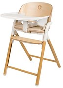 Lionelo - Detská jedálenská stolička 3v1 CELIA Biela / prírodné drevo