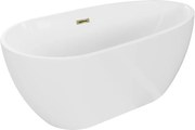 Mexen Eos voľne stojaca vaňa 150 x 75 cm, biela, odtok zlatý - 52471507500-50