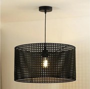 Duolla - Luster na lanku ROLLER RATTAN 1xE27/15W/230V pr. 45 cm čierna