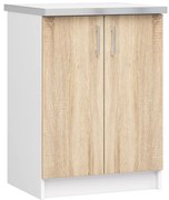 Spodná kuchynská skrinka s doskou LIMA S60 biela / dub sonoma