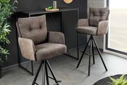 Otočná barová stolička s taštičkovými pružinami Avignon taupe