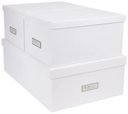 Súprava 3 bielych úložných škatúľ Bigso Box of Sweden Inge