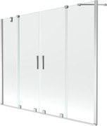 Mexen Velar Duo vaňová zástena dvojkrídlová Posuvný 170 x 150 cm, Priehľadné, Chrómová - 896-170-000-02-01