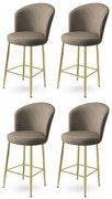 Súprava barových stoličiek Fora Cappuccino and Gold, 4 ks, 4 ks