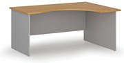 Ergonomický kancelársky písací stôl PRIMO GRAY, 160x120 cm, pravý, sivá/buk