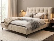 Posteľ Erato 180x200 cm, svetlo béžová látka%