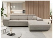 Rozkladacia rohová sedacia súprava s úložným priestorom do L CASTELO pravá sivá