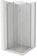 Mexen Velar Duo, sprchový kút s posuvnými dverami 90 x 90 cm, 8mm číre sklo, brúsená oceľ, 871-090-090-02-97