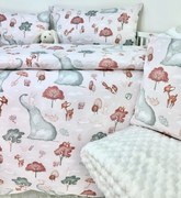 Detské obliečky Zvieratkový svet 100x135/40x60 cm  – 100% bavlna, pastelový motív zvieratiek, zips