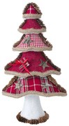 Vianočná dekorácia stromček 86 B naturálny / červený