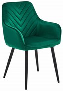 TRENDIE Zamatová jedálenská stolička SOFIA zelená