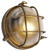 Nástenná a stropná lampa zlatá/mosadzná okrúhla IP44 - Noutica