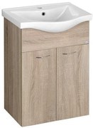 Aqualine Aqualine, KERAMIA FRESH umývadlová skrinka 51,1x74x34cm, dub platin, 50058