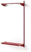 Vešiaková stena JEPPE s hornou policou, prídavná sekcia, 1790x900x310 mm, červená/dub