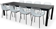 Noela Záhradný jedálenský set Grande Pasto + 8x kreslo GABY sivá