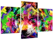 Obraz - Vlk s graffiti (90x60 cm)