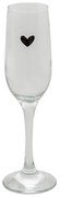 Pohárik na šampanské so srdiečkom Love Birds - Ø 5*23 cm / 200 ml