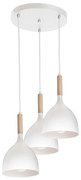 Luster na lanku NOAK WOOD 3xE27/15W/230V biela/buk