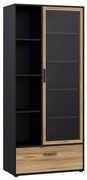 Vitrína Mokkaro čierna/dub catania