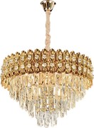 Toolight Toolight, krištáľové závesné svietidlo 60cm, 8xE14, G058-CP, zlatá, OSW-08992