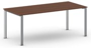 Rokovací kancelársky stôl PRIMO INFINITY, 200x90 cm, sivostrieborná podnož, čerešňa