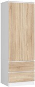 Skriňa STAR S 60 cm 2D 2SZ biela / sonoma