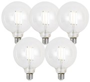 Sada 5 ks E27 Stmievateľné LED žiarovky G125 číre 7W 806lm 2700-6500K