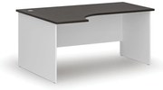Rohový kancelársky písací stôl PRIMO WHITE, 160x120 cm, ľavý, biela/wenge