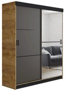 Skriňa Retro 138 2L craft / Dvierka grafit