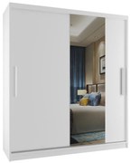 Šatníková skriňa 133 cm Belini biely mat s posunými dverami a zrkadlom  MSE SZP2/3/W/1W1L/AL