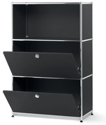 Kovový regál »CN3« s 2 výklopnými priehradkami, čierny