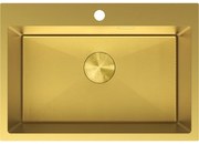 Mexen Solix, 1-komorový nerezový drez 650 x 450 mm, brúsená zlatá, vzor voština, 6403651000-55HC