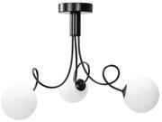 Toolight Toolight, stropná lampa sklenené gule 3xG9 APP1154-3CP, čierna, OSW-14012