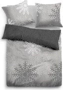 Biber obliečky Snehové vločky, antracitové%