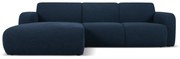 Tmavomodrá rohová pohovka z textílie bouclé (ľavý roh) Molino – Micadoni Home