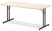 Skladací rokovací stôl EMILY, 1800x800 mm, brezový laminát/čierna