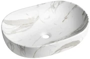 Sapho Sapho, CALEO keramické umývadlo na dosku 60x42cm, bianco carrara, CA590BC