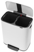 Biely nášľapný oceľový odpadkový kôš na triedený odpad 60 l Bo – Brabantia