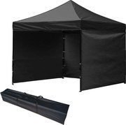 GARDEN LINE Nožnicový stan 3×3 m NAM5742 – záhradný a komerčný pavilón, čierny