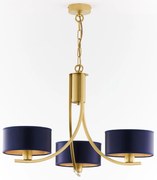 Jupiter 2093 - Luster na reťazi ARTHUR 3xE27/15W/230V modrá/zlatá