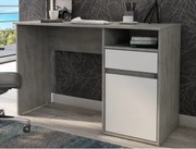 Písací stôl so zásuvkou Carlos, šedý beton/biela%