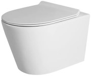 Gamma Mut, závesná WC misa 48x37 cm Rimless s pomaly padajúcim sedadlom, biela lesklá, GMA-MUT-201