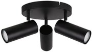 Candellux Čierne stropné svietidlo Colly pre žiarovku 3x GU10 s guľatou základňou 98-01672