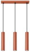 Závesné svietidlo Lagos, 3x oranžové kovové tienidlo