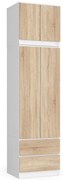 Skriňa s nadstavcom S 60 cm 2D 2SZ CLP biela / sonoma