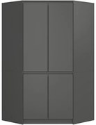 Rohová šatníková skriňa S 100 4D CLP grafitová / sivá