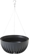 Závěsný květináč STRIPPED Eco 29,8x15,6 cm antracitový